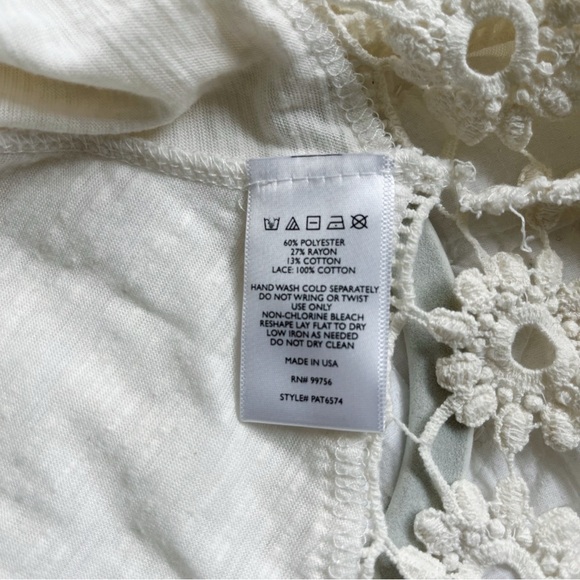 Painted Threads Cream Tank with Floral Embroidery - Picture 6 of 6